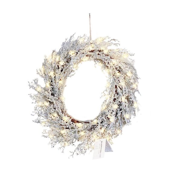 NEW GLUCKSTEINHOME pre-Lit beaded Wreath with 50 battery-Operated LED lights - Picture 4 of 4